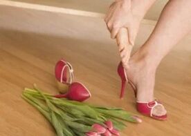 Pain of walking with high heels
